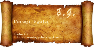 Beregi Gyula névjegykártya